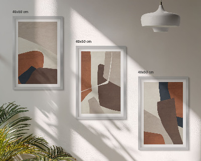 Triptykon billeder med ramme Abstrakte moderne strukturer