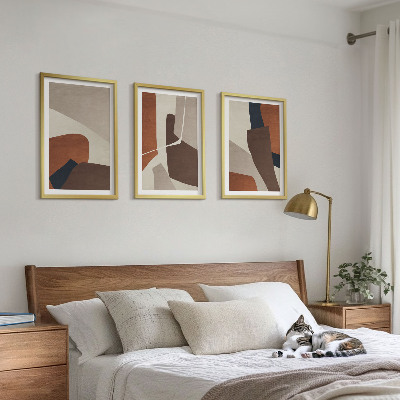 Triptykon billeder med ramme Abstrakte moderne strukturer