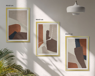 Triptykon billeder med ramme Abstrakte moderne strukturer