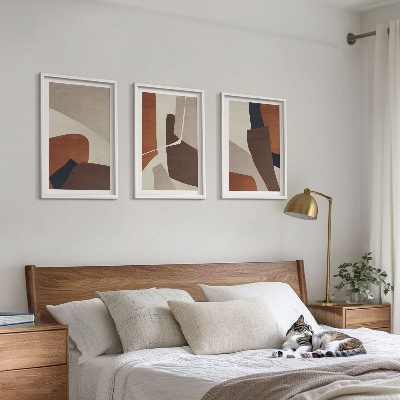 Triptykon billeder med ramme Abstrakte moderne strukturer