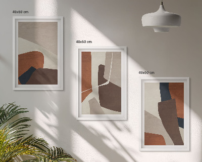 Triptykon billeder med ramme Abstrakte moderne strukturer