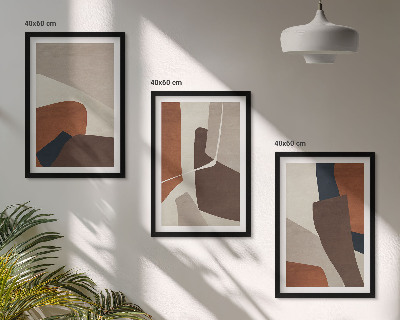Triptykon billeder med ramme Abstrakte moderne strukturer