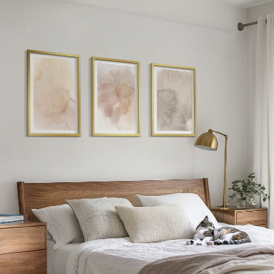 Billedvæg inspiration Varme akvarel pastel teksturer