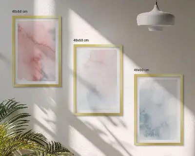 Billedsæt til soveværelset med pastel akvareller på lærred