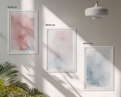 Billedsæt til soveværelset Pastel akvareller på lærred