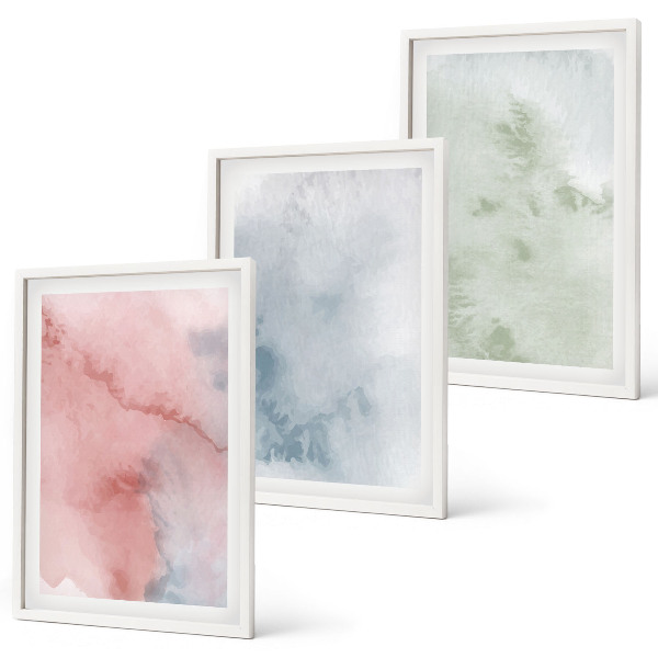 Billedvæg inspiration Pastel akvarelstrukturer