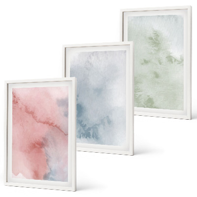 Billedvæg inspiration Pastel akvarelstrukturer