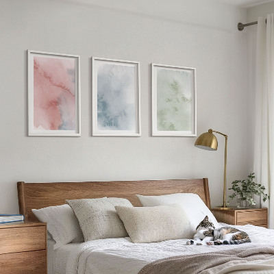 Billedvæg inspiration Pastel akvarelstrukturer