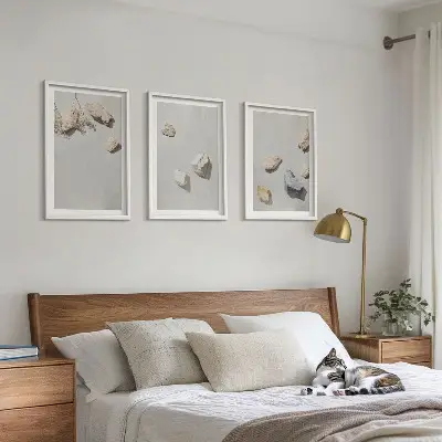 Triptykon med boho sten- og strandmotiv billeder med ramme
