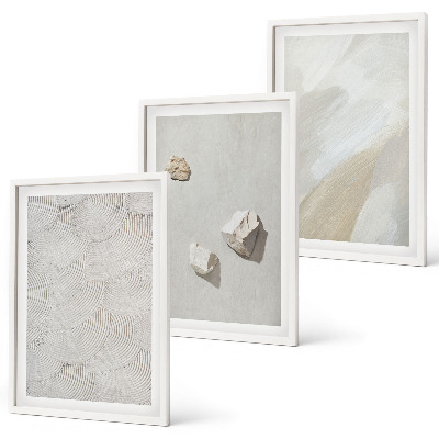 Triptykon billeder med ramme Moderne maling af sandsten
