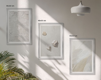 Triptykon billeder med ramme Moderne maling af sandsten