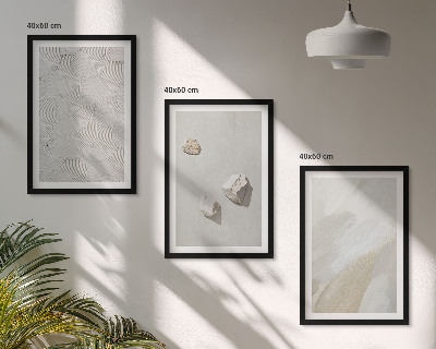 Triptykon billeder med ramme Moderne maling af sandsten