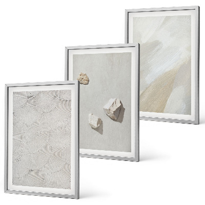 Triptykon billeder med ramme Moderne maling af sandsten