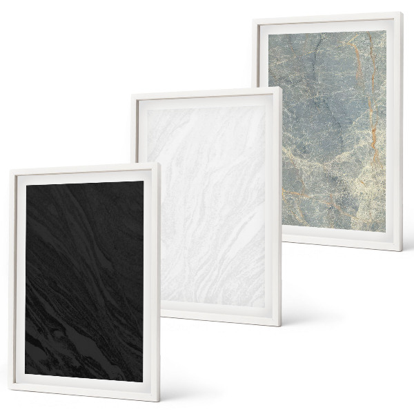 Triptykon billeder med ramme Farverne på elegante stenstrukturer