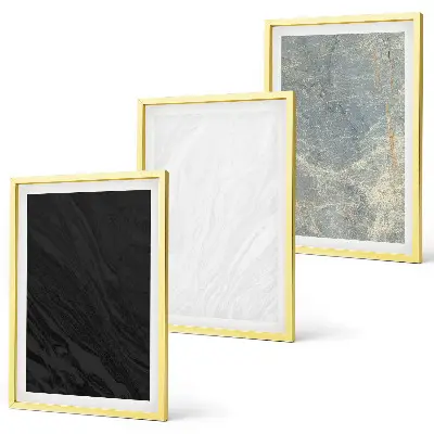 Triptykon med stenstruktur billeder med ramme i elegante farver