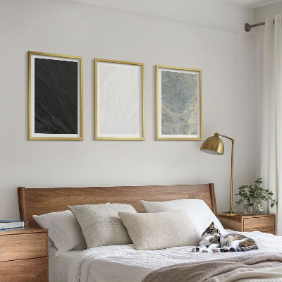 Triptykon billeder med ramme Farverne på elegante stenstrukturer