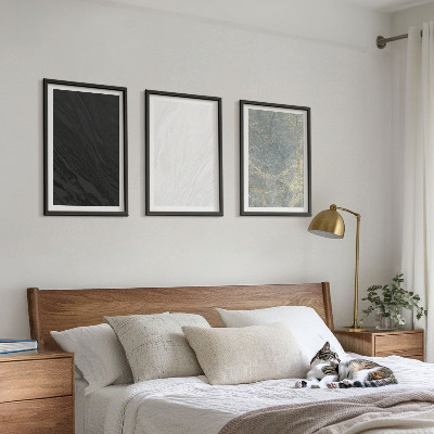 Triptykon billeder med ramme Farverne på elegante stenstrukturer