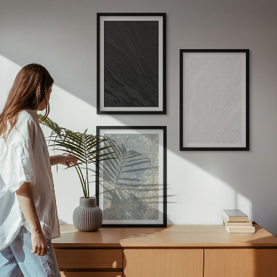 Triptykon billeder med ramme Farverne på elegante stenstrukturer