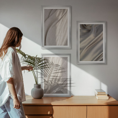 Billedvæg inspiration Nærbillede af naturlige boho-stoffer