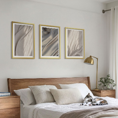 Billedvæg inspiration Nærbillede af naturlige boho-stoffer