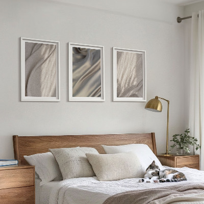 Billedvæg inspiration Nærbillede af naturlige boho-stoffer