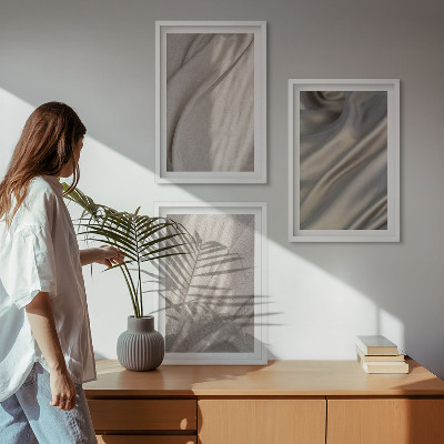 Billedvæg inspiration Nærbillede af naturlige boho-stoffer