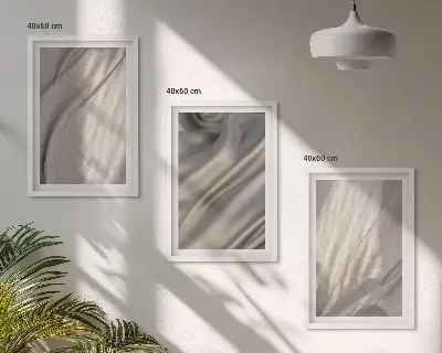 Billedvæg med boho-stil nærbillede af naturlige tekstiler