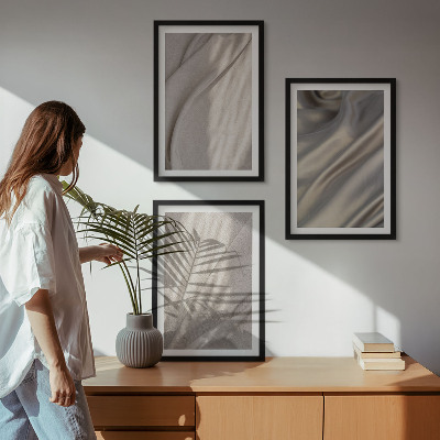 Billedvæg inspiration Nærbillede af naturlige boho-stoffer