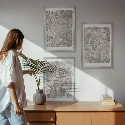 Moderne former maleri billedsæt til soveværelset