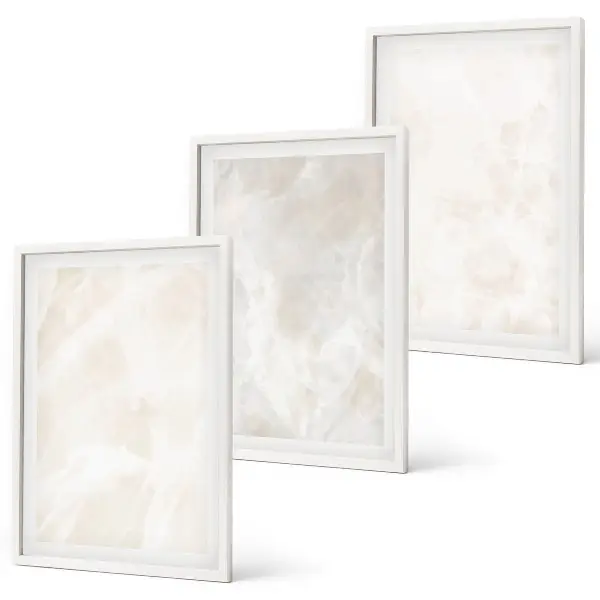 Triptykon med ramme motivet strukturen af elegant marmor