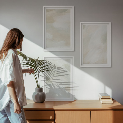 Billedsæt til soveværelset Lyse maling abstrakt boho