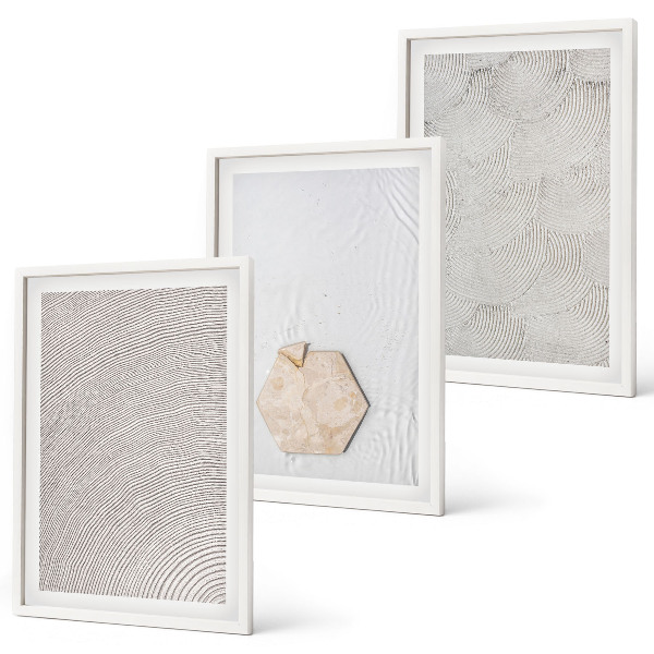 Triptykon billeder med ramme Lyse boho sandteksturer