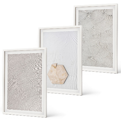 Triptykon billeder med ramme Lyse boho sandteksturer