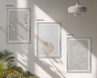 Triptykon billeder med ramme Lyse boho sandteksturer