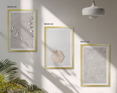 Triptykon billeder med ramme Lyse boho sandteksturer