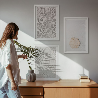 Triptykon billeder med ramme Lyse boho sandteksturer