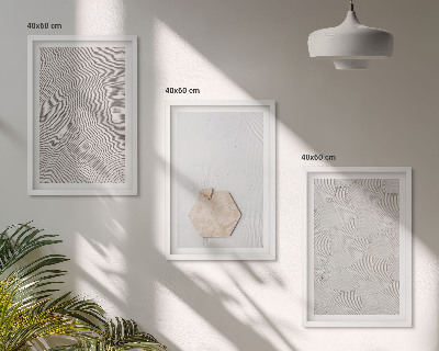 Triptykon billeder med ramme Lyse boho sandteksturer