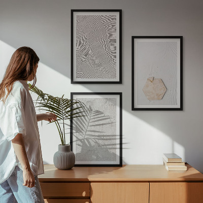 Triptykon billeder med ramme Lyse boho sandteksturer