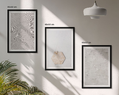 Triptykon billeder med ramme Lyse boho sandteksturer
