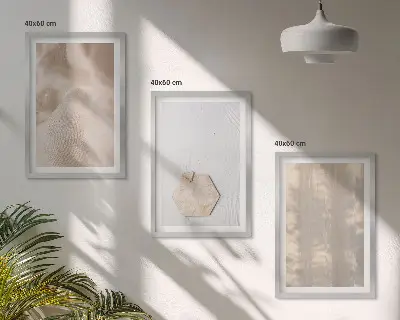Billedsæt til soveværelset med subtile boho-teksturer i naturfarver