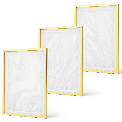 Triptykon billeder med ramme Elegant marmorstruktur