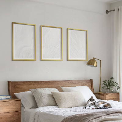 Triptykon billeder med ramme Elegant marmorstruktur