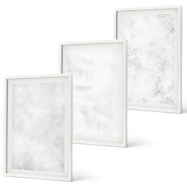 Billedvæg inspiration hvid minimalistisk baggrund med pletter