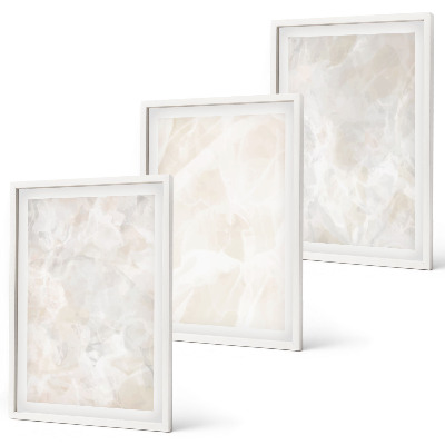 Triptykon billeder med ramme Pastelfarvede marmorstrukturer