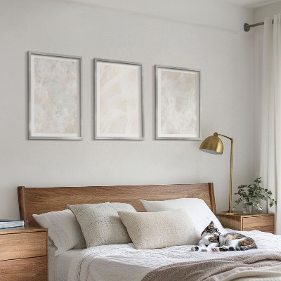 Triptykon billeder med ramme Pastelfarvede marmorstrukturer