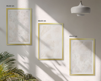 Triptykon billeder med ramme Pastelfarvede marmorstrukturer