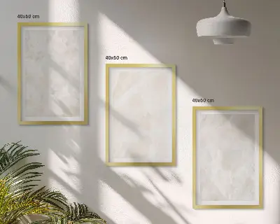 Triptykon med marmormotiv pastelfarvede strukturer med ramme