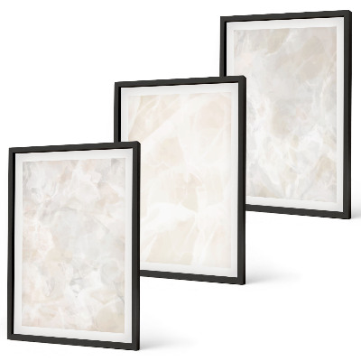 Triptykon billeder med ramme Pastelfarvede marmorstrukturer