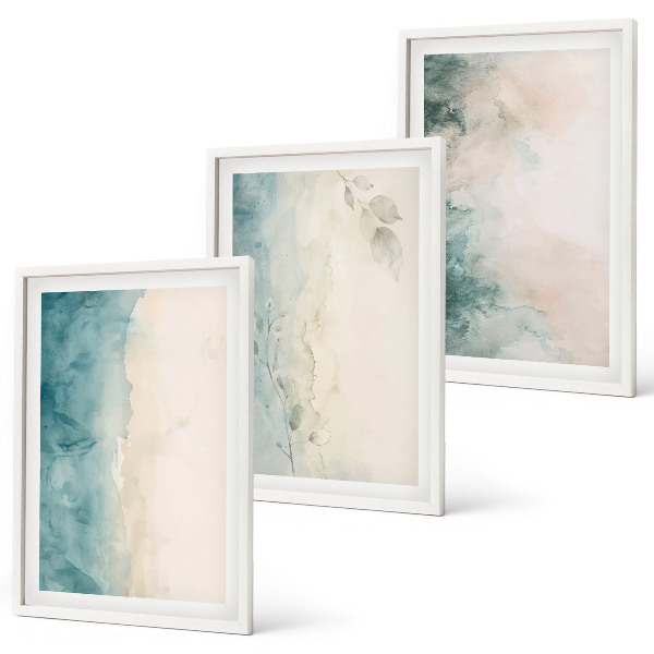 Billedvæg inspiration Akvarel lærred minimalisme
