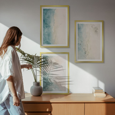 Billedvæg inspiration Akvarel lærred minimalisme